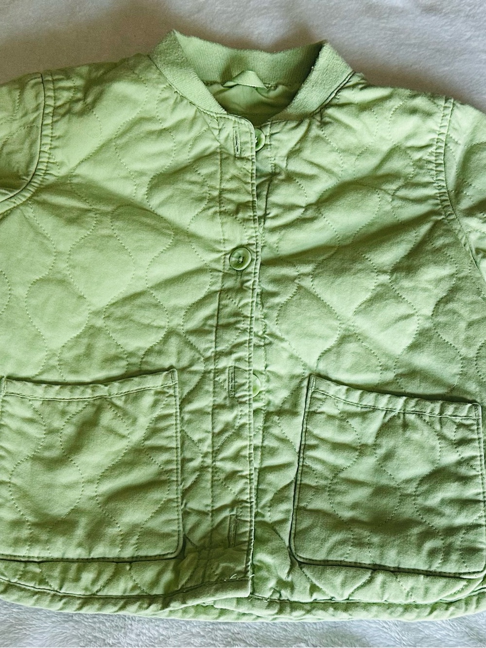 Cat & Jack Light Lime Quilted Puffer Jacket